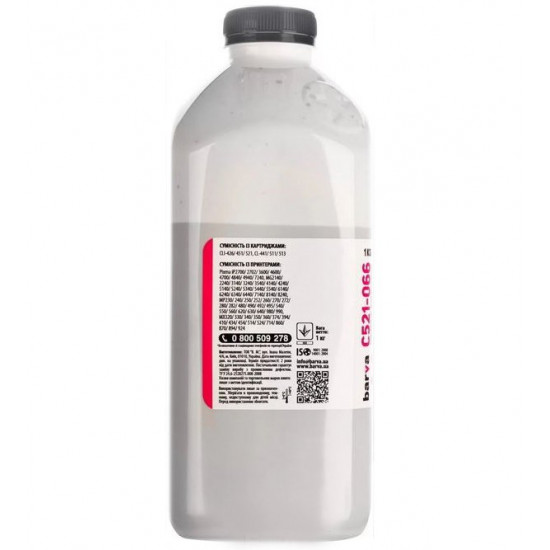 Barva ink for CANON CLI 521/CL 511 MG2140/MP230/MP250/MP280 MAGENTA of 1 kg C521-066 (I-BAR-CCLI521-1-M) Barva ink for CANON CLI 521/CL 511 MG2140/MP230/MP250/MP280 MAGENTA of 1 kg C521-066 (I-BAR-CCLI521-1-M)