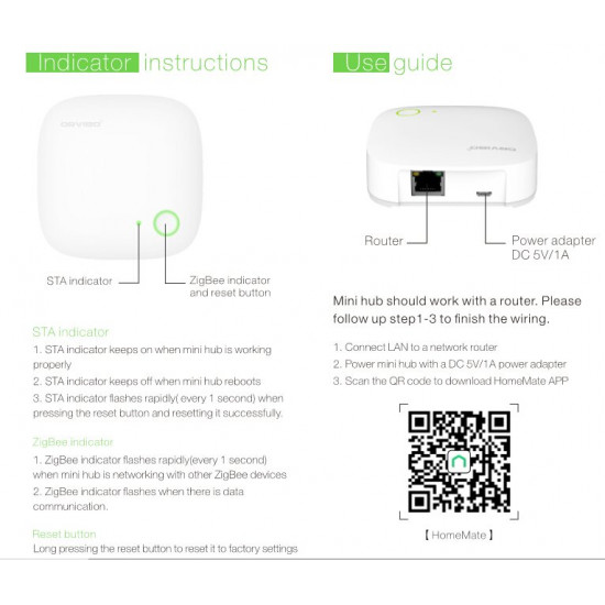 Controller of the smart house Orvibo Zigbee Mini Hub, white (VS10ZW) Controller of the smart house Orvibo Zigbee Mini Hub, white (VS10ZW)