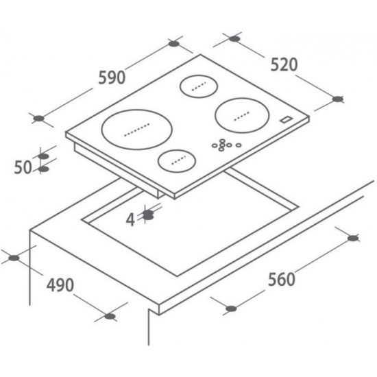 Cooking surface of CANDY CH64CCW Cooking surface of CANDY CH64CCW