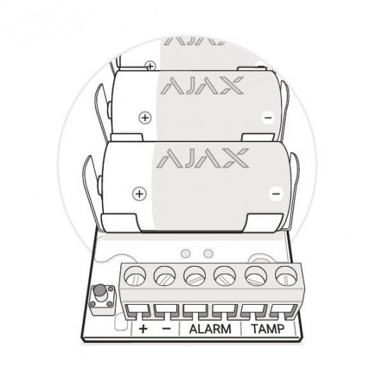 Беспроводной модуль для интеграции сторонних датчиков Ajax Transmitter, Jeweller, 3V CR123A Беспроводной модуль для интеграции сторонних датчиков Ajax Transmitter, Jeweller, 3V CR123A