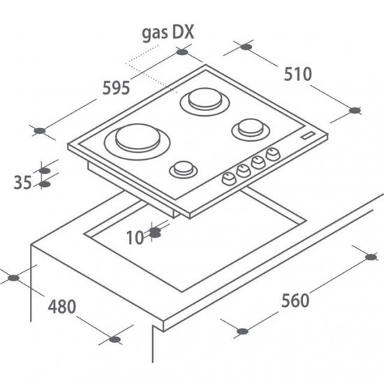 Cooking surface gas Candy CSG64SWGB Cooking surface gas Candy CSG64SWGB