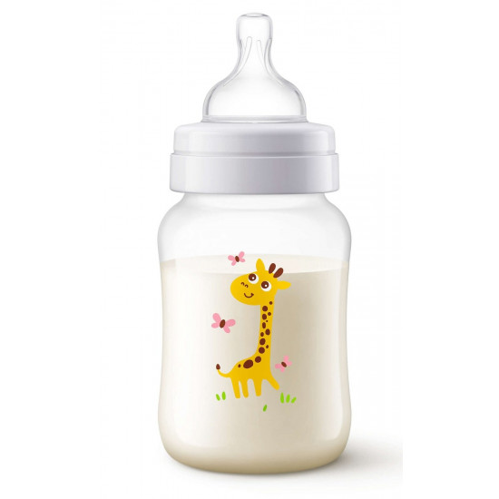 Бутылочка для кормления Anti-colic Жираф 260 мл (SCF821/12) Бутылочка для кормления Anti-colic Жираф 260 мл (SCF821/12)