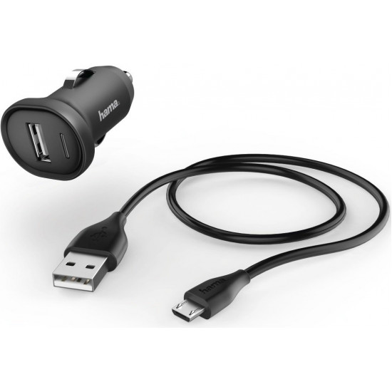 Автомобильное зарядное устройство Hama 1A + microUSB Cable Black Автомобильное зарядное устройство Hama 1A + microUSB Cable Black