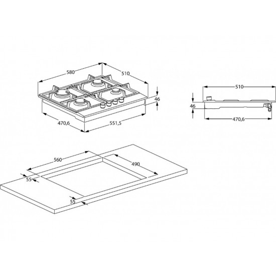 Cooking surface of Beko HILW64325SB Cooking surface of Beko HILW64325SB