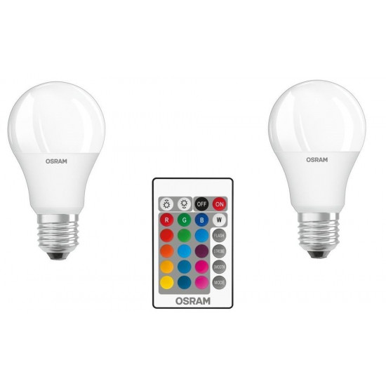 Lamp LED OSRAM LED A60 9W 806Lm 2700K+RGB E27 remote control panel Lamp LED OSRAM LED A60 9W 806Lm 2700K+RGB E27 remote control panel