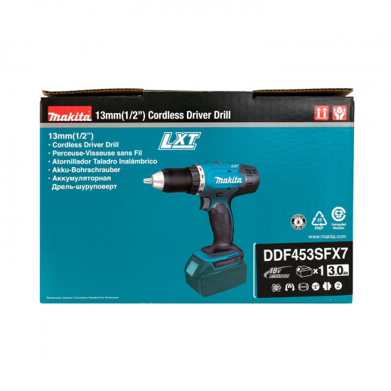 Аккумуляторная дрель-шуруповерт Makita DDF453SFX7 Аккумуляторная дрель-шуруповерт Makita DDF453SFX7