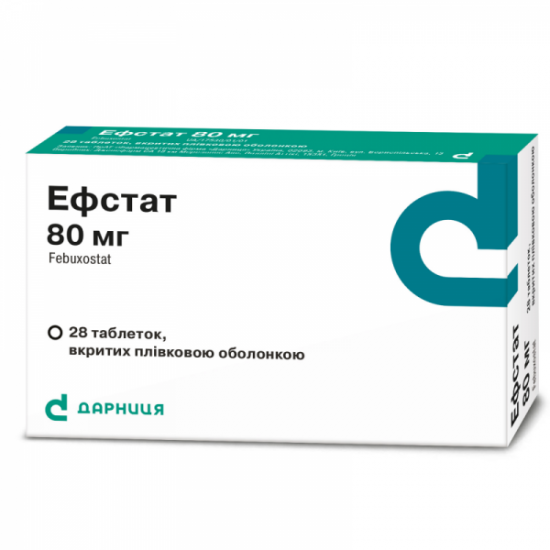 Ефстат таблетки по 80 мг, 28 шт. Ефстат таблетки по 80 мг, 28 шт.
