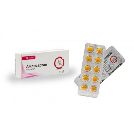Amlosartan of a tablet on 5 mg / 160 mg, 30 pieces. Amlosartan of a tablet on 5 mg / 160 mg, 30 pieces.