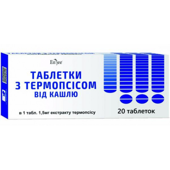 Enjee 1.5 мг № 20 таблетки з термопсисом Enjee 1.5 мг № 20 таблетки з термопсисом