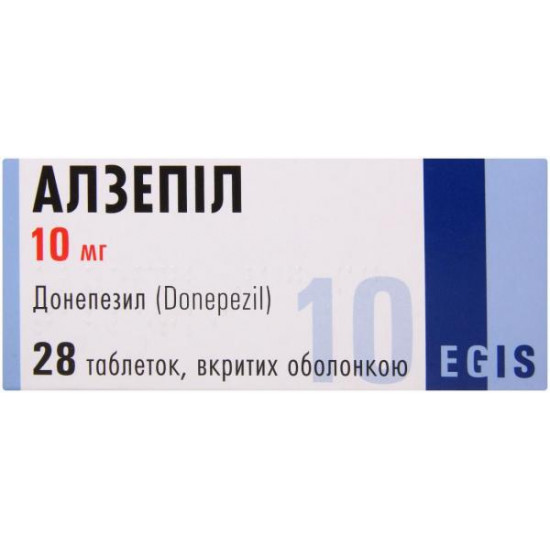 Alzepil of a tablet on 10 mg, 28 pieces. Alzepil of a tablet on 10 mg, 28 pieces.