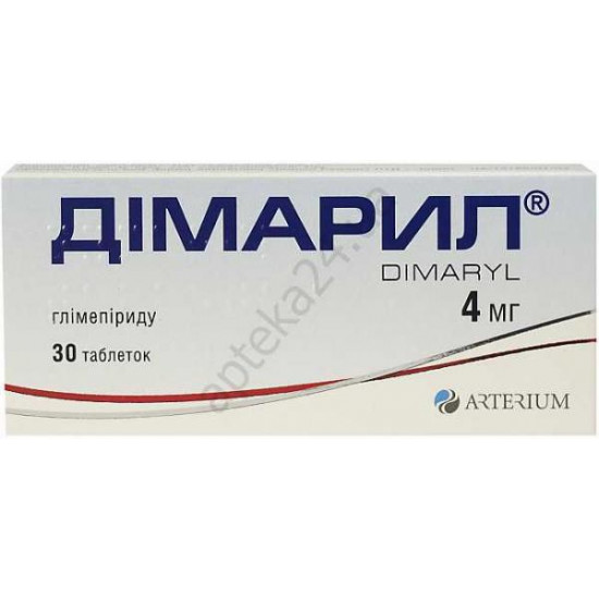 Дімарил таблетки по 4 мг, 30 шт. Дімарил таблетки по 4 мг, 30 шт.