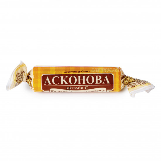 Асконова, вітамін С з кальцієм, таблетки зі смаком ананаса, 120 шт. Асконова, вітамін С з кальцієм, таблетки зі смаком ананаса, 120 шт.