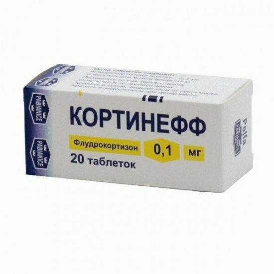 Kortineff of a tablet of 0.1 mg, 20 pieces. Kortineff of a tablet of 0.1 mg, 20 pieces.