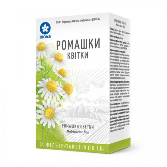 Camomiles flowers in the filter software packages of 1.5 g, 20 pieces - PrAT FF V_ola Camomiles flowers in the filter software packages of 1.5 g, 20 pieces - PrAT FF V_ola
