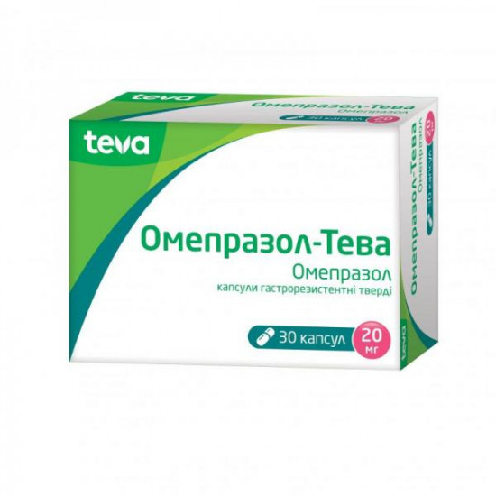 Omeprazol-Teva capsules on 20 mg, 30 pieces. Omeprazol-Teva capsules on 20 mg, 30 pieces.