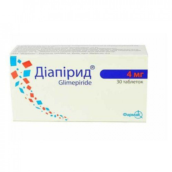 Diapirid of a tablet on 4 mg, 30 pieces. Diapirid of a tablet on 4 mg, 30 pieces.