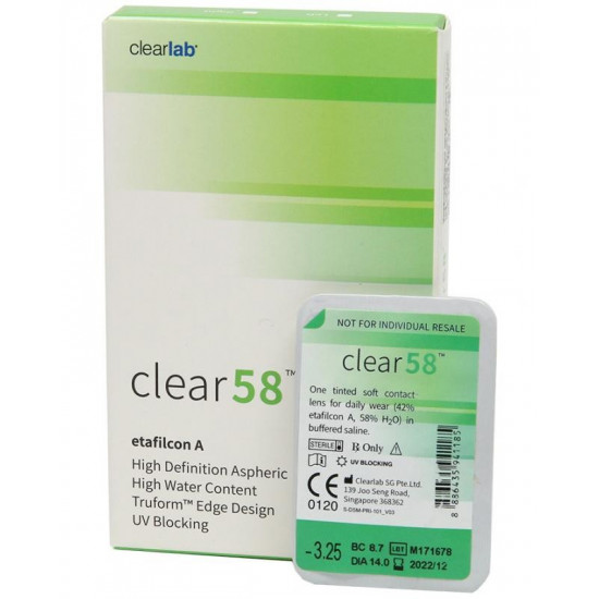 Clearlab Clear 58 контактні лінзи +2.25 +0.00 d14.5 8.7, 6 шт. Clearlab Clear 58 контактні лінзи +2.25 +0.00 d14.5 8.7, 6 шт.