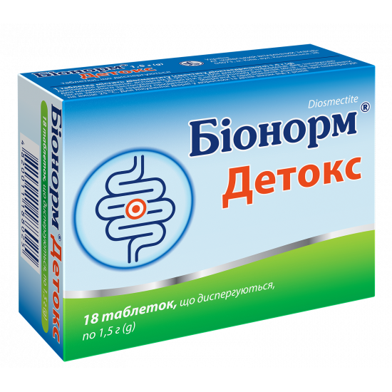 Bionorms a tablet Detox on 1.5 g, 18 pieces. Bionorms a tablet Detox on 1.5 g, 18 pieces.