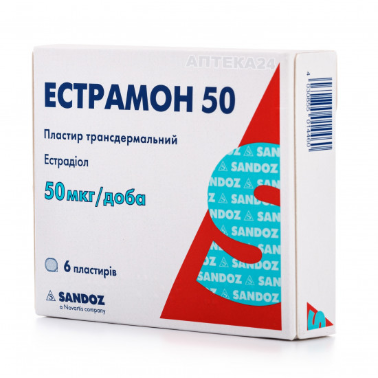 Oestramonum adhesive plaster of transdermalny, 50 mkg, 6 pieces. Oestramonum adhesive plaster of transdermalny, 50 mkg, 6 pieces.