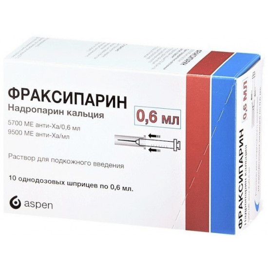 Fraksiparin solution for injections, on 0.4 ml in syringes, 10 pieces - Aspen Fraksiparin solution for injections, on 0.4 ml in syringes, 10 pieces - Aspen
