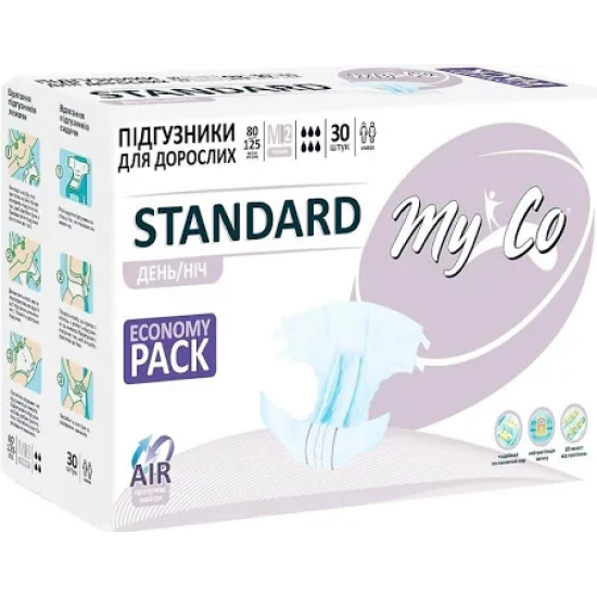 MyCo STANDARD Medium diapers size 2 (80-125 cm), 30 pieces. MyCo STANDARD Medium diapers size 2 (80-125 cm), 30 pieces.