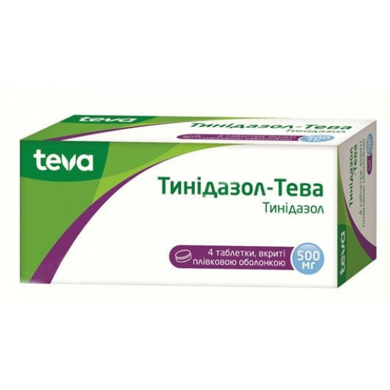 Tinidazol-Teva tablets on 500 mg, 4 pieces. Tinidazol-Teva tablets on 500 mg, 4 pieces.
