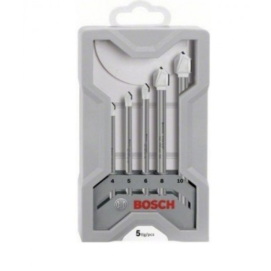 A set of drills on a tile Bosch X-Pro 5 Expertceramic, 5 pieces A set of drills on a tile Bosch X-Pro 5 Expertceramic, 5 pieces