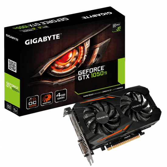 Video card GIGABYTE GeForce GTX 1050 Ti 4GB DDR5 OC (GV-N105TOC-4GD) Video card GIGABYTE GeForce GTX 1050 Ti 4GB DDR5 OC (GV-N105TOC-4GD)