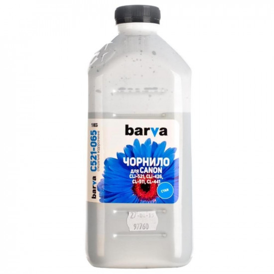 Barva ink for CANON CLI 521/CL 511 MG2140/MP230/MP250/MP280 CYAN of 1 kg C521-065 (I-BAR-CCLI521-1-C) Barva ink for CANON CLI 521/CL 511 MG2140/MP230/MP250/MP280 CYAN of 1 kg C521-065 (I-BAR-CCLI521-1-C)