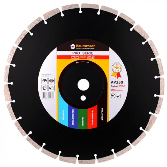 Круг алмазный отрезной по асфальту 1A1RSS/C3-H 300x2,8/1,8x10x25,4-22 F4 Baumesser Asphalt Pro Круг алмазный отрезной по асфальту 1A1RSS/C3-H 300x2,8/1,8x10x25,4-22 F4 Baumesser Asphalt Pro