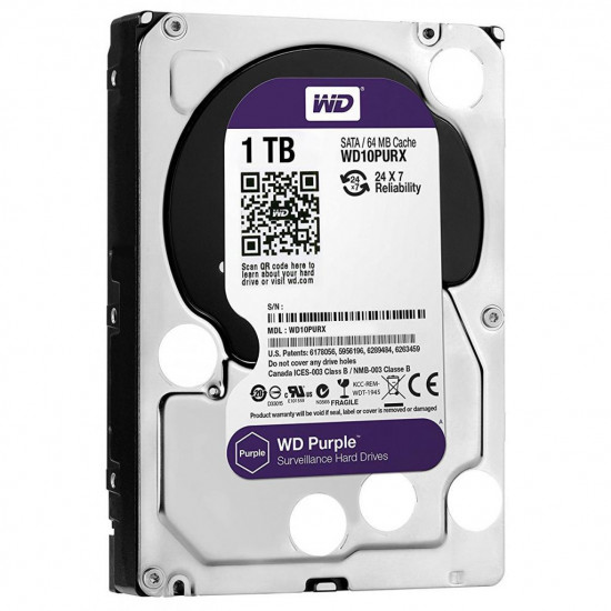 Hard drive internal WDC HDD SATA 1TB 6GB/S 64MB/PURPLE (WD10PURZ) Hard drive internal WDC HDD SATA 1TB 6GB/S 64MB/PURPLE (WD10PURZ)