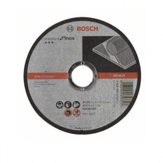 Відрізне коло з нержавіючої сталі Bosch 125х1,6 (2608603172) Відрізне коло з нержавіючої сталі Bosch 125х1,6 (2608603172)