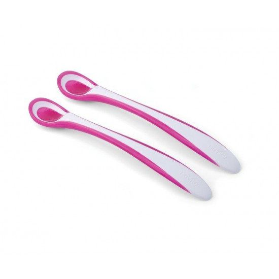 A set of spoons with a heat indicator of Nuvita Easy Eating of 6 m + 2 pieces. Pink (NV8485Pink) A set of spoons with a heat indicator of Nuvita Easy Eating of 6 m + 2 pieces. Pink (NV8485Pink)