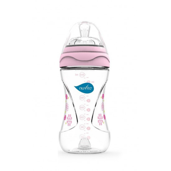 Бутылочка для кормления Nuvita Mimic 250мл. 3м+ Антиколиковая, розовая (NV6030Pink) Бутылочка для кормления Nuvita Mimic 250мл. 3м+ Антиколиковая, розовая (NV6030Pink)