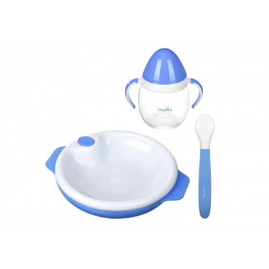 Набор для кормления Nuvita 6м+ Голубой 3 предмета. (NV1491Blue) Набор для кормления Nuvita 6м+ Голубой 3 предмета. (NV1491Blue)