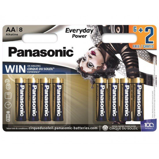 ALKALINE Cirque du Soleil Panasonic EVERYDAY POWER AA BLI 8 battery ALKALINE Cirque du Soleil Panasonic EVERYDAY POWER AA BLI 8 battery