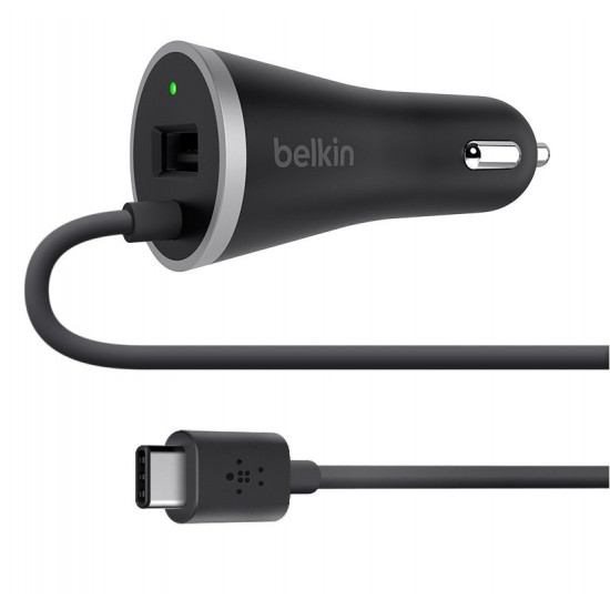 Автомобильное зарядное устройство Belkin Boost Charge 3.0 + Type-C Cable Black Автомобильное зарядное устройство Belkin Boost Charge 3.0 + Type-C Cable Black