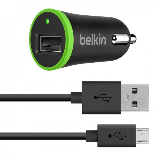 Автомобильное зарядное устройство Belkin USB 2.4A + microUSB Cable Black Автомобильное зарядное устройство Belkin USB 2.4A + microUSB Cable Black