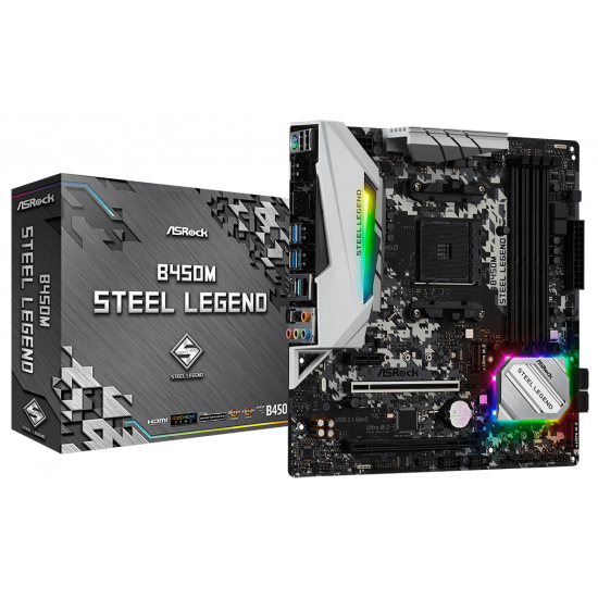 ASRock B450M STEEL LEGEND motherboard ASRock B450M STEEL LEGEND motherboard