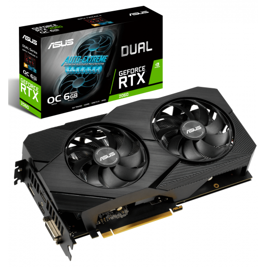 Видеокарта ASUS GeForce RTX2060 6GB GDDR6 DUAL EVO OC (DUAL-RTX2060-O6G-EVO) Видеокарта ASUS GeForce RTX2060 6GB GDDR6 DUAL EVO OC (DUAL-RTX2060-O6G-EVO)