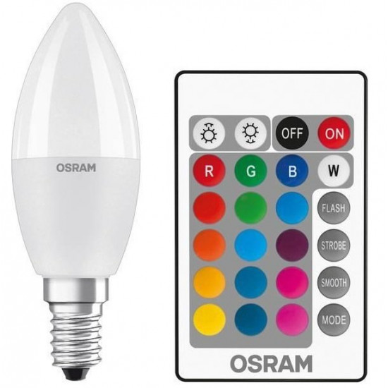 Lamp LED OSRAM LED STAR E14 5.5-40W 2700K+RGB 220V B35 remote control panel Lamp LED OSRAM LED STAR E14 5.5-40W 2700K+RGB 220V B35 remote control panel