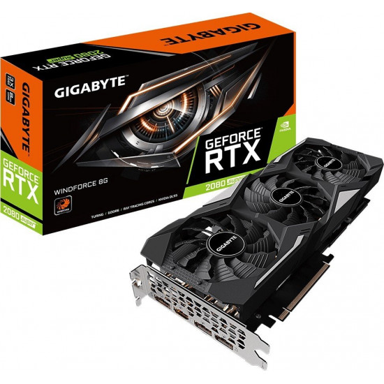 Video card Gigabyte GeForce RTX2080 SUPER 8GB DDR6 256bit of DPx3-HDMI WINDFORCE (GV-N208SWF3-8GD) Video card Gigabyte GeForce RTX2080 SUPER 8GB DDR6 256bit of DPx3-HDMI WINDFORCE (GV-N208SWF3-8GD)