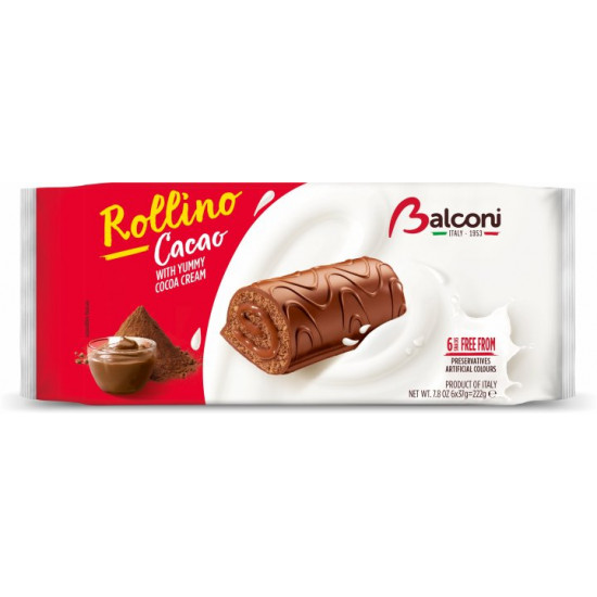 Міні рулети Balconi з какао 222 г (8001585001330) Міні рулети Balconi з какао 222 г (8001585001330)