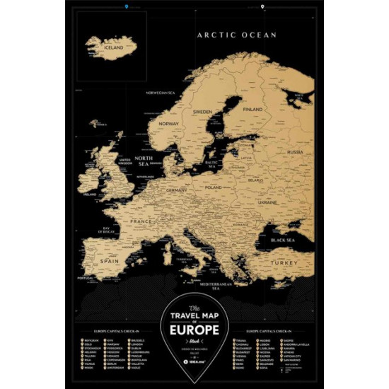Скретч карта 1DEA.me Travel Map Black Europe (BE) Скретч карта 1DEA.me Travel Map Black Europe (BE)
