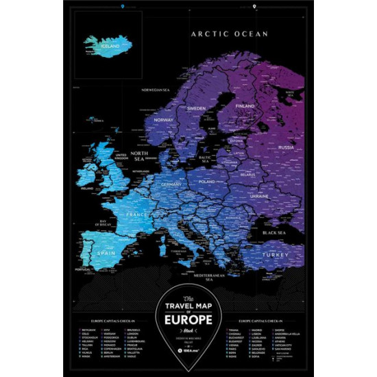 Скретч карта 1DEA.me Travel Map Black Europe (BE) Скретч карта 1DEA.me Travel Map Black Europe (BE)