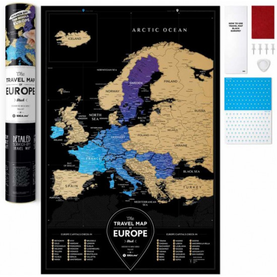 Скретч карта 1DEA.me Travel Map Black Europe (BE) Скретч карта 1DEA.me Travel Map Black Europe (BE)