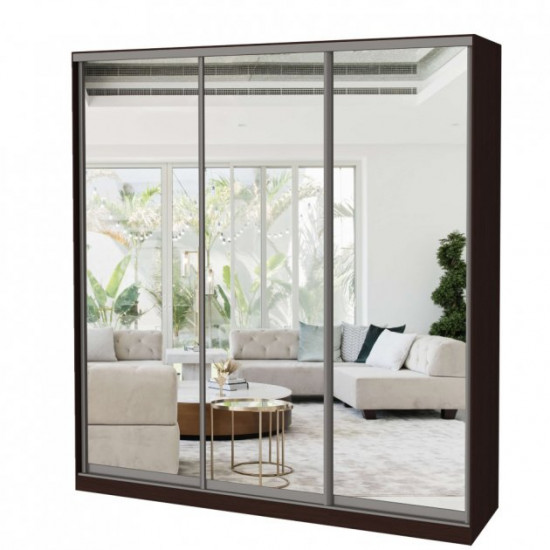 Sliding wardrobe MILERI 3-door 230x210x45 (3 mirrors) Wenge magic (1978234) Sliding wardrobe MILERI 3-door 230x210x45 (3 mirrors) Wenge magic (1978234)