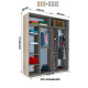 Sliding wardrobe DOM VG216 Wenge chipboard+Mirror 210x60x240 Sliding wardrobe DOM VG216 Wenge chipboard+Mirror 210x60x240