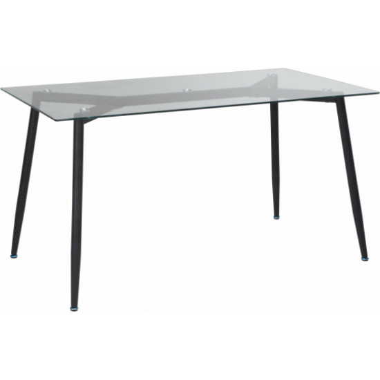 Обідній стіл GT K-4006 (140x80x76) Clear glass/Black Обідній стіл GT K-4006 (140x80x76) Clear glass/Black