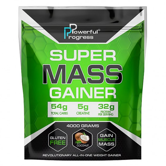 Гейнер Powerful Progress Super Mass Gainer 4 кг Кокос Гейнер Powerful Progress Super Mass Gainer 4 кг Кокос